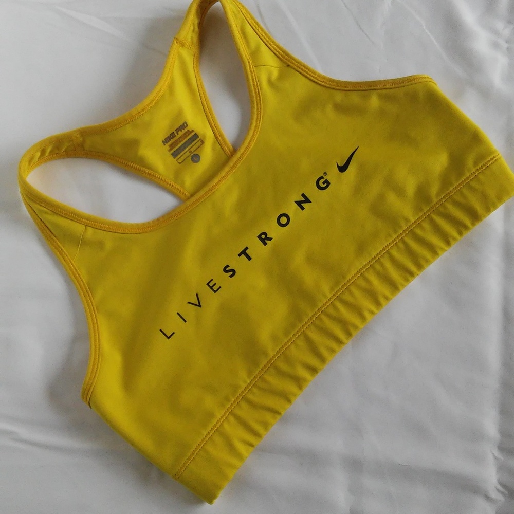 NIKE PRO Livestrong Yellow Racerback Sport Bra